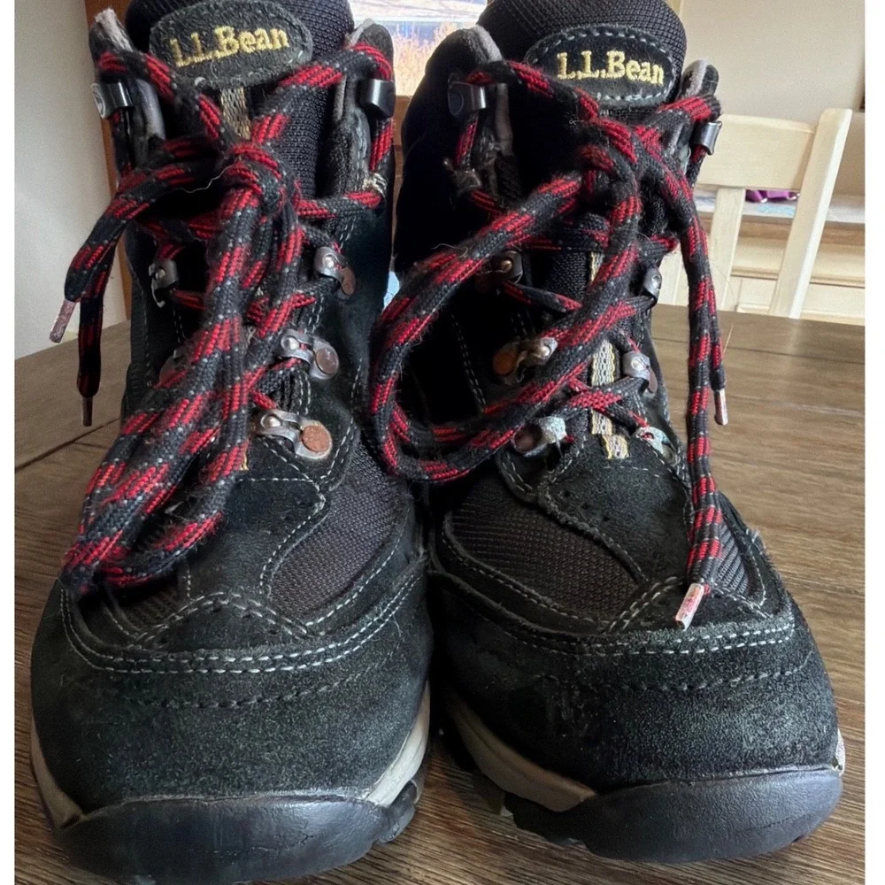 LL Bean Mens Tek 2.5 Primaloft Insulated Hiking Boots Black Red Size 7.5‎ M